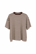 Mila Striped T-shirt - Bruin/Wit