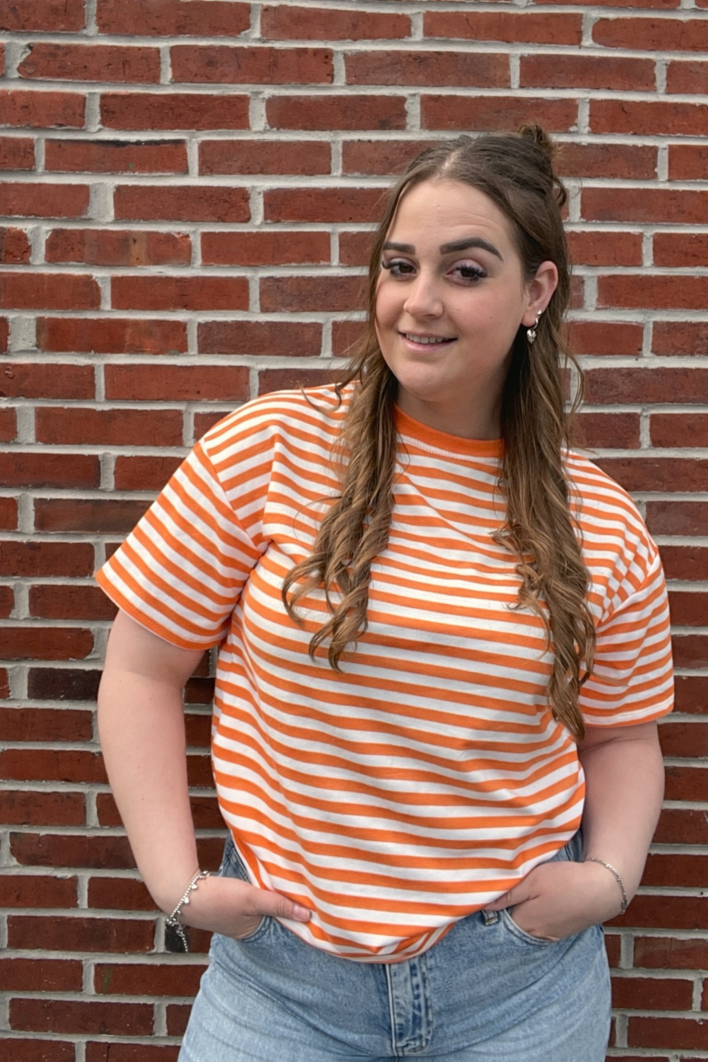 Mila Striped T-shirt - Oranje/wit