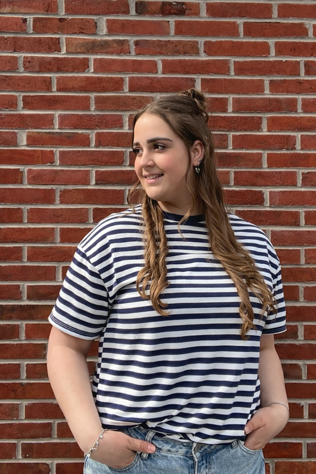 Mila Striped T-Shirt - Blauw/Wit