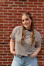 Mila Striped T-shirt - Bruin/Wit